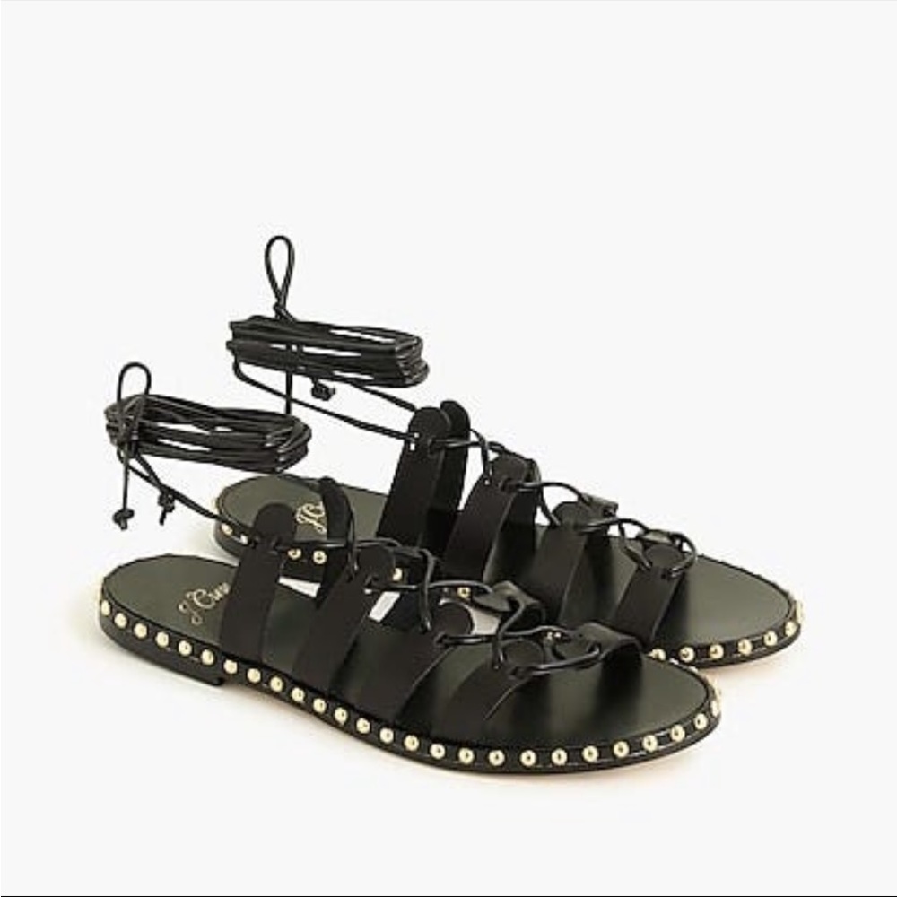 JCrew Studded Wrap Sandals (“Gladiator”) | Color: Black | US 7.5